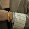 Waterproof Stainless Steel Retro Elasticity Thick Metal Polish Bracelet  Gold Plated Trend Fashion Unisex Jewelry Men Women