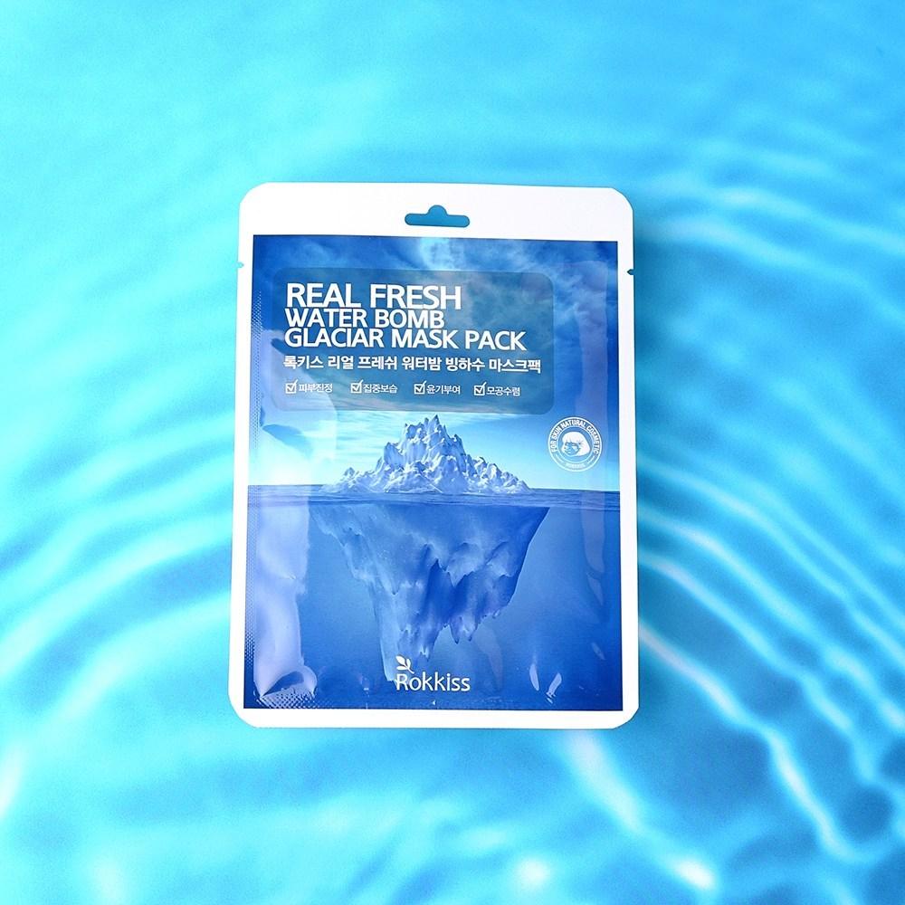 Rockies Real Fresh Mask Pack Woda Lodowcowa 10szt + Kolagen 10szt + Drzewo Herbaciane 10szt + Aloes 10szt + Zielona Herbata 10szt Zestaw, 1 zestaw