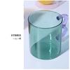 Colored Glass Cup with Wave Handle Coffee Breakfast Cup  Large Capacity Milk Cup Microwaveable  Cross-border