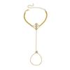 Womens Jewelry Water Drilling Zirconic Ring Hand Chain For Party And Gift