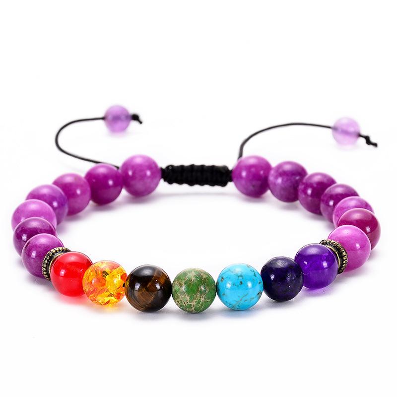 JYL TS Bracelet Colorful Natural Stone  Energetic Beads Brings Vitality & Joy