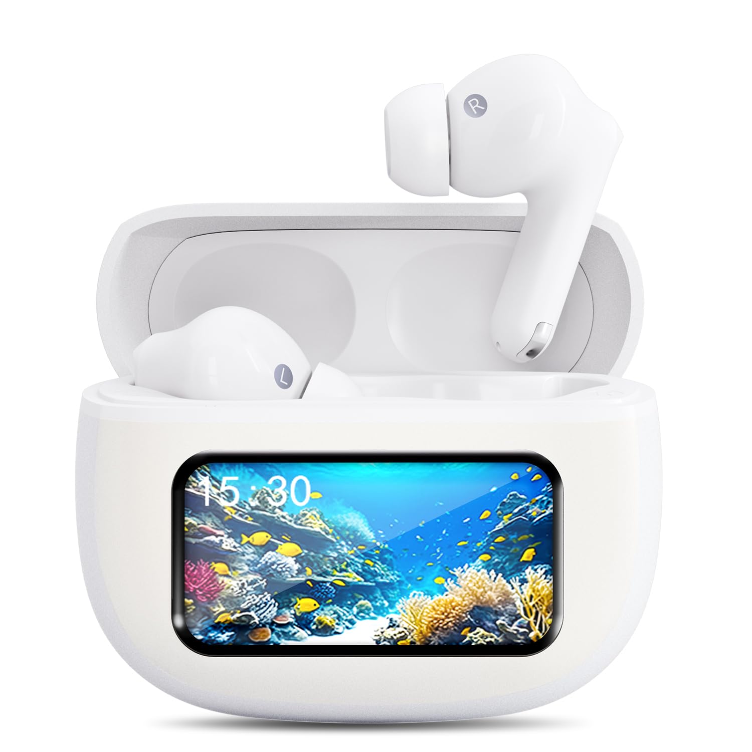 

Bluetooth Wireless Earphones [2025 Bluetooth 6.0 with Touchscreen] ANCENC Noise Cancelling, Long Playtime, 13mm Large Diameter, Automatic Pairing,