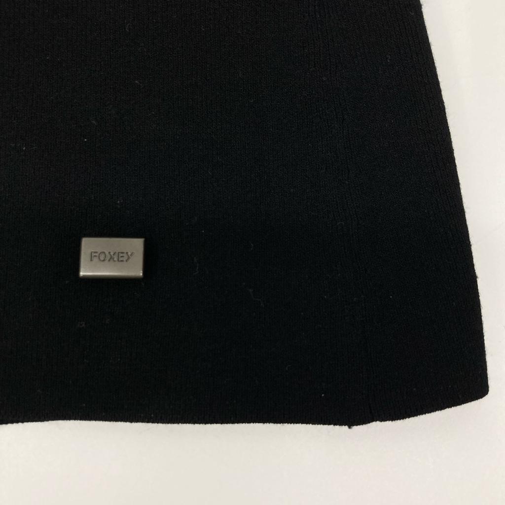 FOXEY BOUTIQUE 25559 SMYAZ16 Black Sleeveless Frill Knit Tops 38 blackUsed