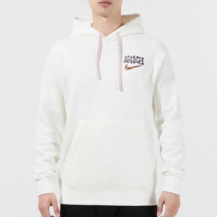 Nike Sweatshirts Men's Ecru Hooded Thickened Regular (Unisex) Sweatshirts DM2250 133