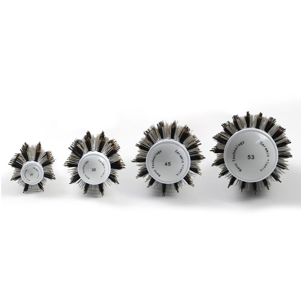 Hot Sale Green Grey Bristle Aluminium Tube Comb Hairdressing Curling Comb Air Conductive Styling Comb Anti-static Cylinder Roller Comb