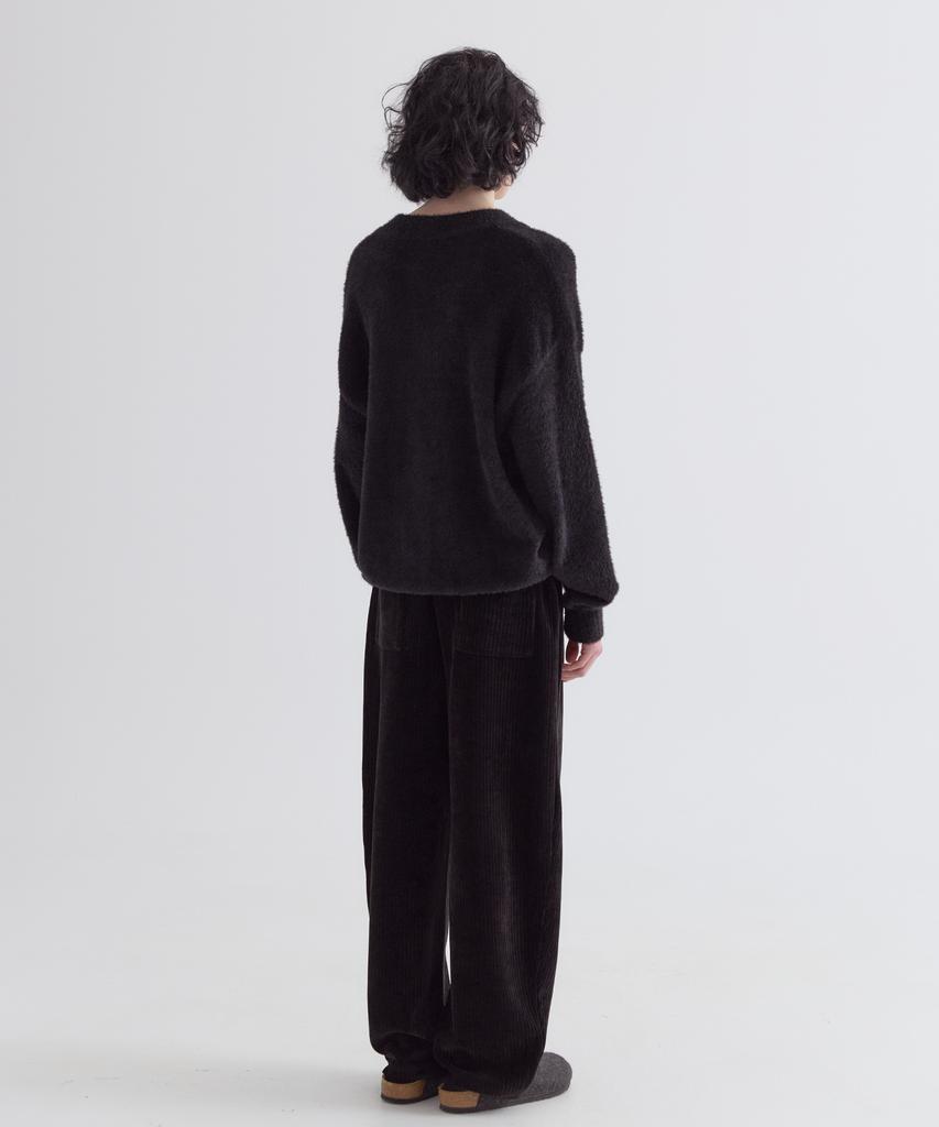 EZIO Hairy Angora V-Neck Knit_Black
