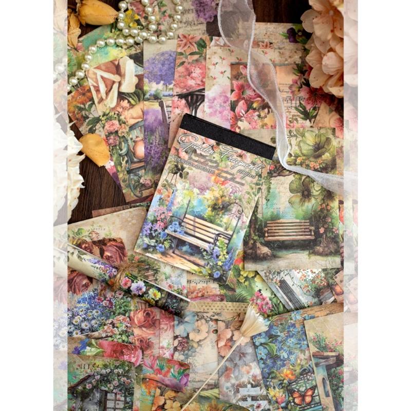 100 Sheets Scrapbooking Backgrounds Paper Aesthetic Decorative Paper for Journaling Card Making Gift Wrapping Decoration