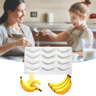 Stampo in silicone a forma di banana con 12 cavità per la cottura di mousse al cioccolato, torte, gelati, dessert, pasticceria