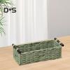 Rechteckiger Aufbewahrungskorb mit Griff, großes Fassungsvermögen, Mehrzweck, handgefertigt, dekorativ, geflochtener Korb, Dekoration