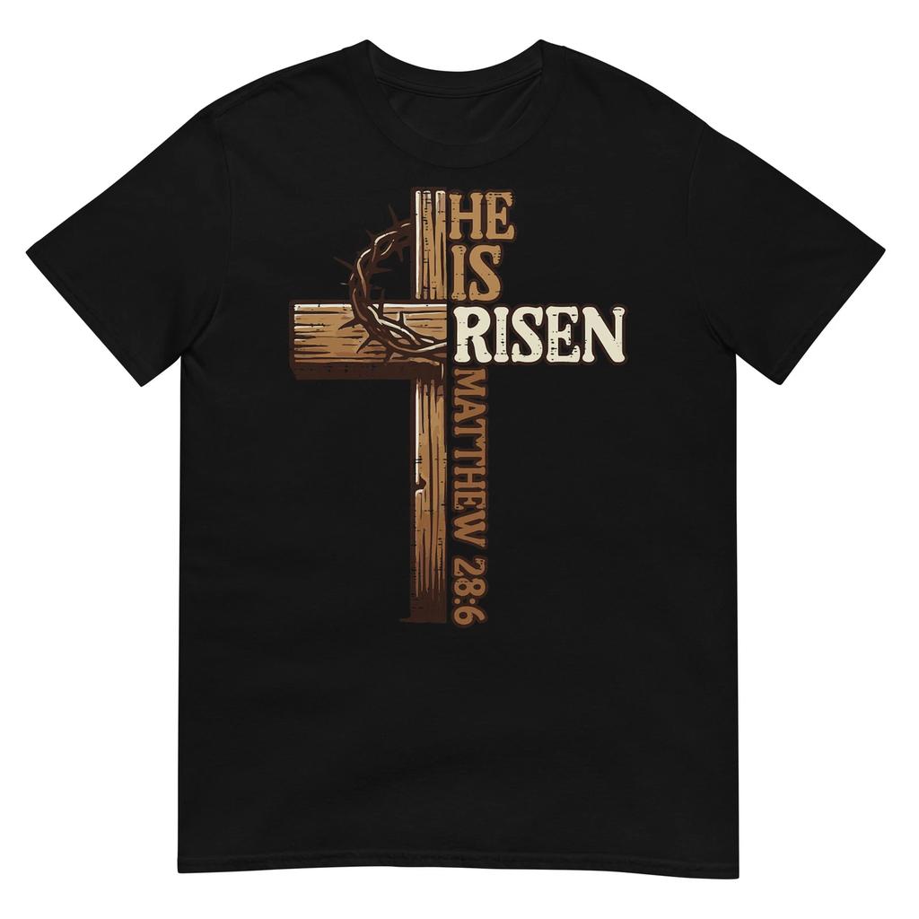 Easter Cross He Is Risen Jesus Christian Men Women Kid Youth T-Shirt