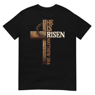Easter Cross He Is Risen Jesus Christian Men Women Kid Youth T-Shirt