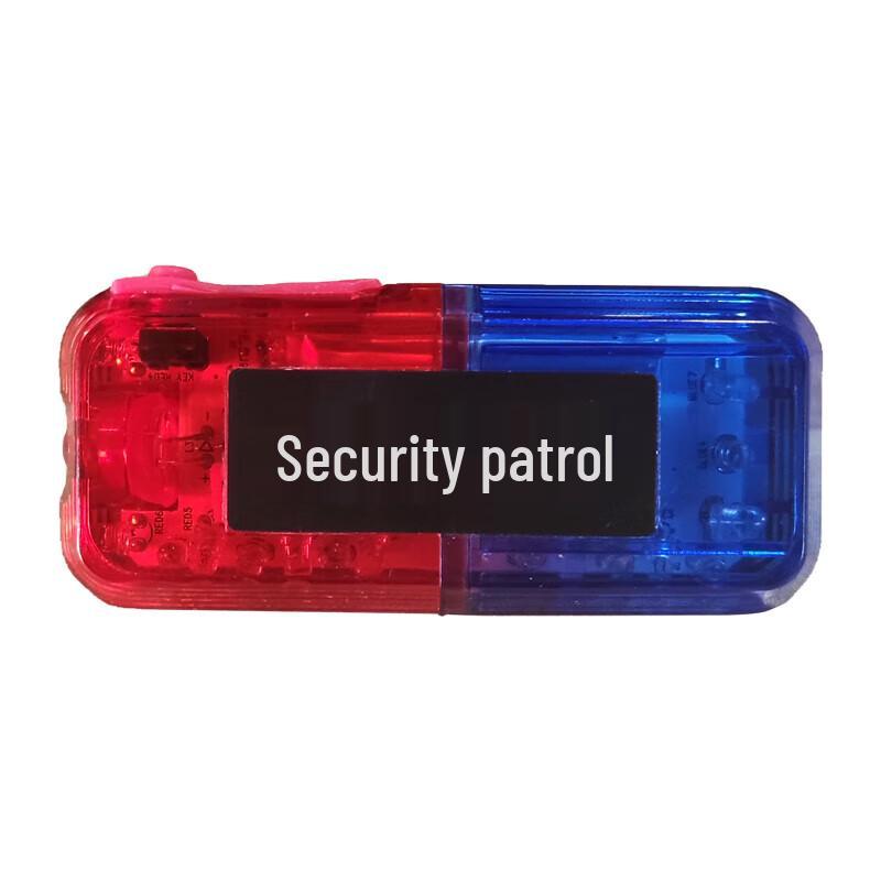 Red & Blue LED Flashing Shoulder Clip Warning Light
