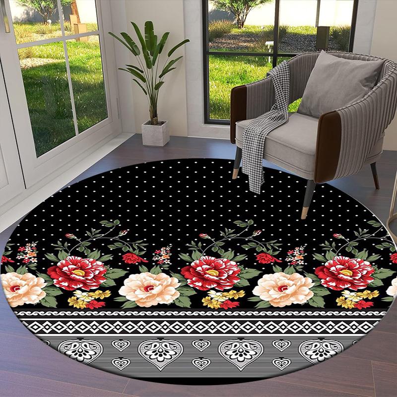 1pc Office Carpet Chair Mats Floral Pattern with Hearts Perfect for Decorating Office Chairs, Living Rooms, Or Bedrooms