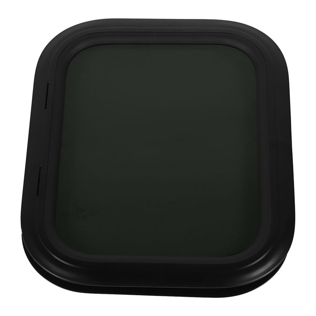 Fixed RV Window 450 X 300mm Aluminium Alloy Waterproof Black Round Corner Window with Fixed Ring