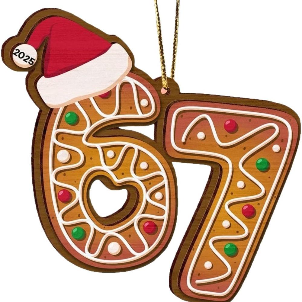 Santa Says Six Seven Christmas Tree Ornaments Acrylic DIY Christmas Pendants Funny Hanging Xmas Hanging Decoration