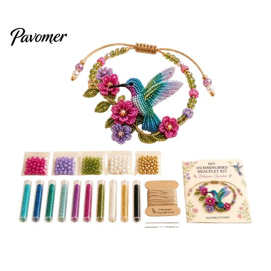 Bead Embroidery Craft Set DIY Beaded Bracelet Making Kit, Beginner-Friendly Animal Unique Jewelry Crafting Beadwork for Adults, Lovers Creative