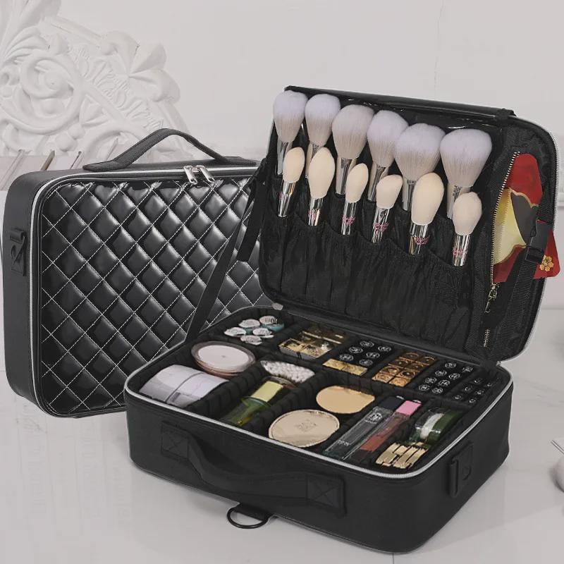 Large-Capacity Makeup Storage Bag: Portable Organizer for Brushes, Tools, Nails, and Eyelash Accessories
