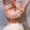 Small fresh natural stone zircon glass bead beaded bracelet fashionable simple high-end bracelet light luxury versatile jewelry