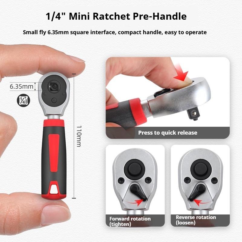 35pcs Mini Socket Wrench Flat Cross Hex Plum Blossom Quick Ratchet Screwdriver Set