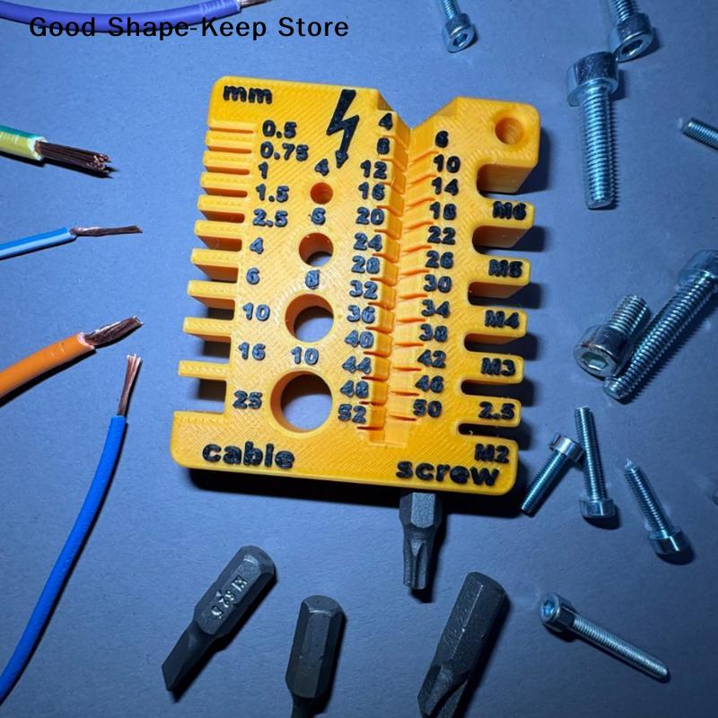 dailyPortable Nut And Drill Bit Thread Checker Screw Drill Bit Gauge 3D Printed Wire Screw Measuring Tool For Nuts Bolts Threads