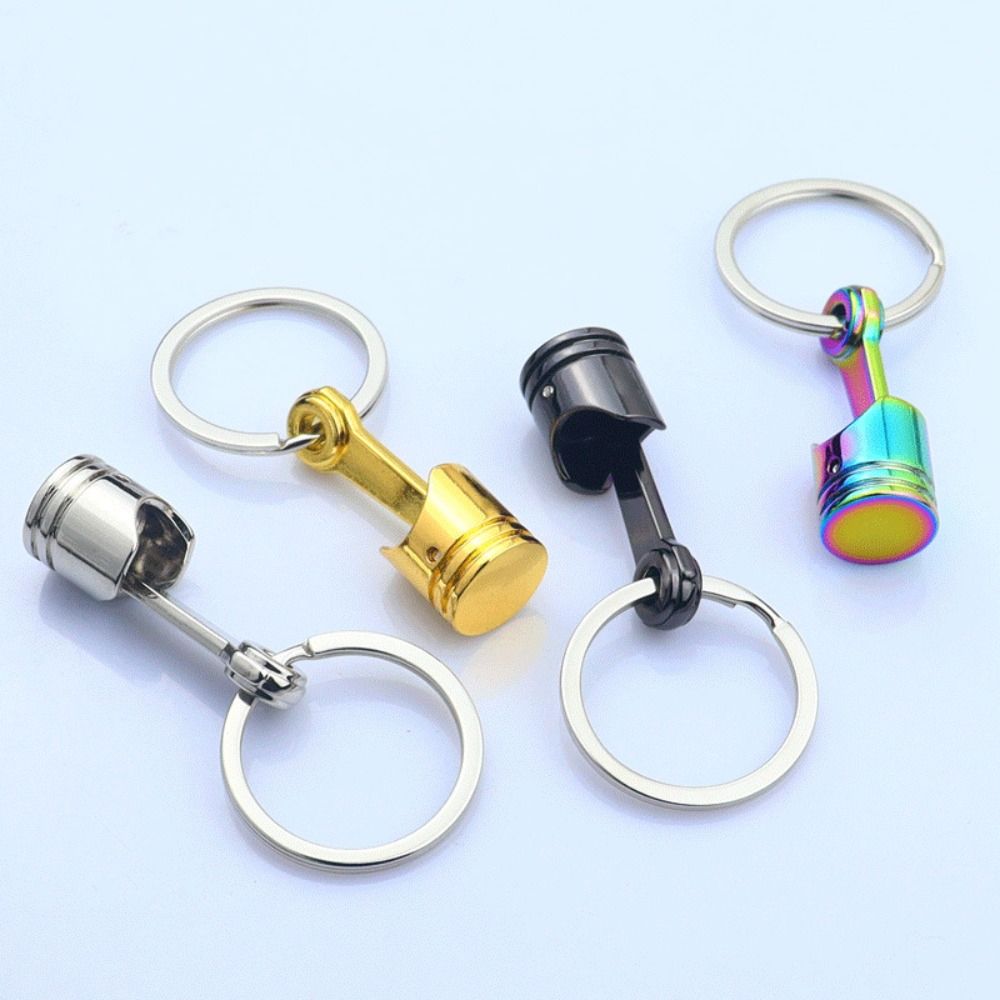 Car Accessories Piston Model Keyring Zinc Zinc Alloy Car Engine Piston Keychain Personality Key Buckle