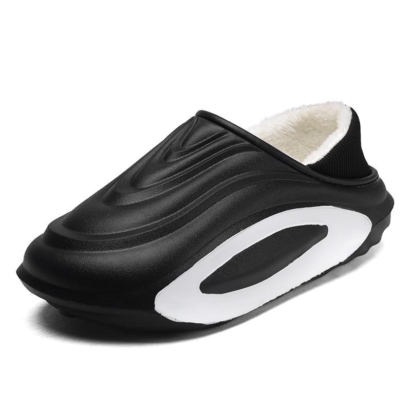 Men's Winter Waterproof Non-Slip Plush Slippers: Thick, Warm, Height-Boosting Comfort