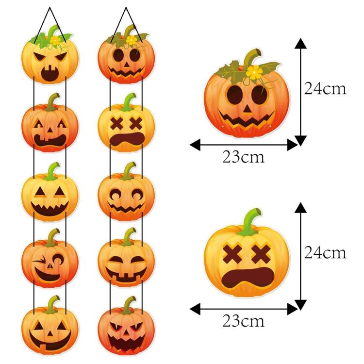 1pair Halloween Party Door Pumpkin Hanging Decoration Door Decoration Supplies