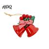 Reusable Festive Home Accents Christmas Bell Hanging Ornament Red Gold Pine Cone Wreath Decor Retro Pastoral Style Baubles for Tree Rustic Farmhouse