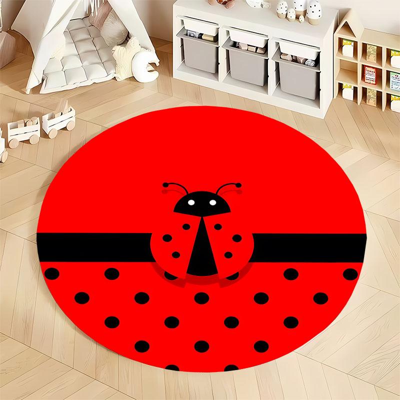 Bunter Marienkäfer Runder Teppich für Kinderzimmer Dekoration runder Teppich für Zuhause Sofa Schlafzimmer, Geschenk