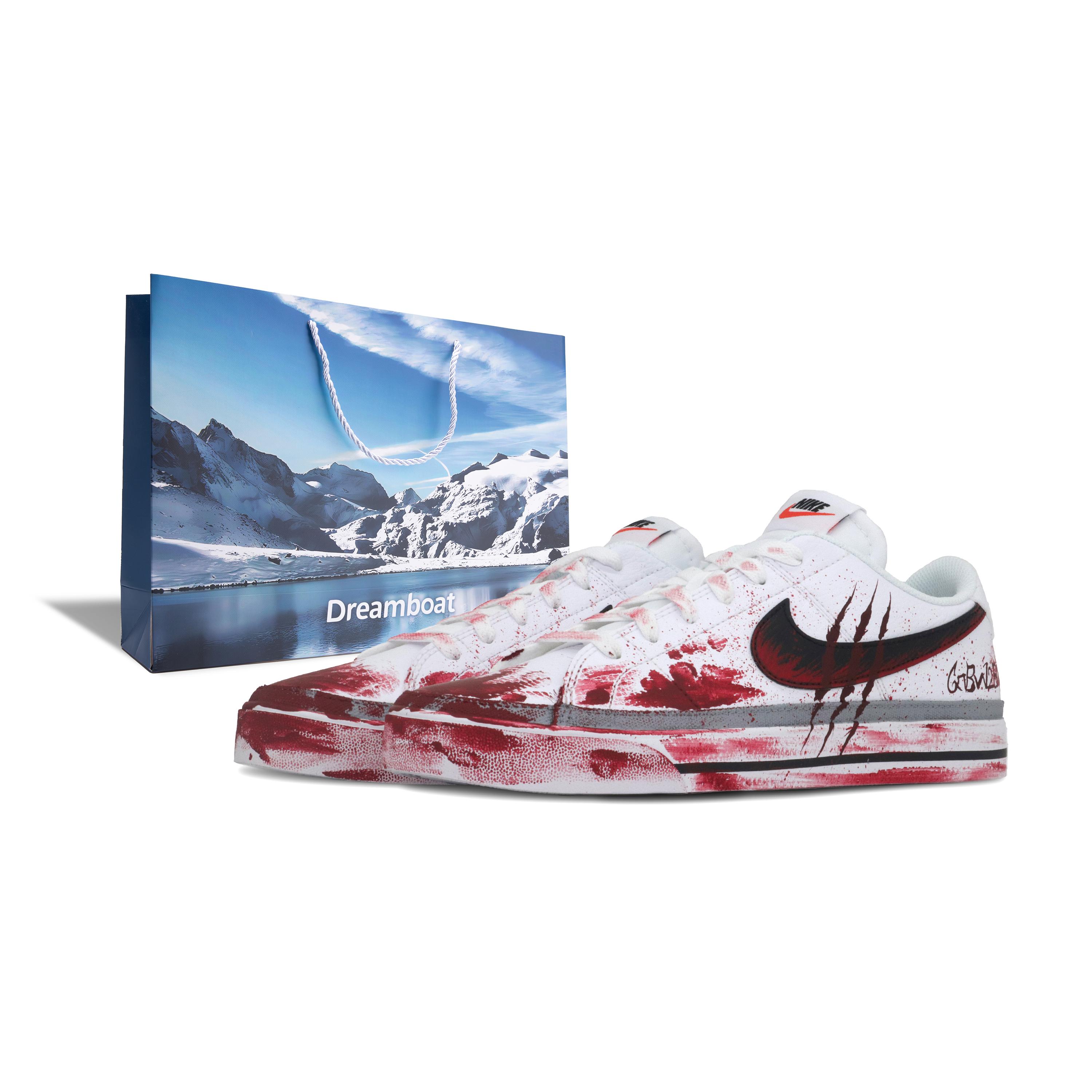 

Nike Court Legacy Wear resistant And Lightweight Low top Skateboard Shoes Men s Red White DH3162-100(Team253--BOX) 40.5