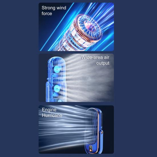 Bærbar skrivebordsvifte 5 hastigheter Sterk luftstrøm Lavt støynivå Oppladbar personlig bordvifte Mini klimaanleggvifte