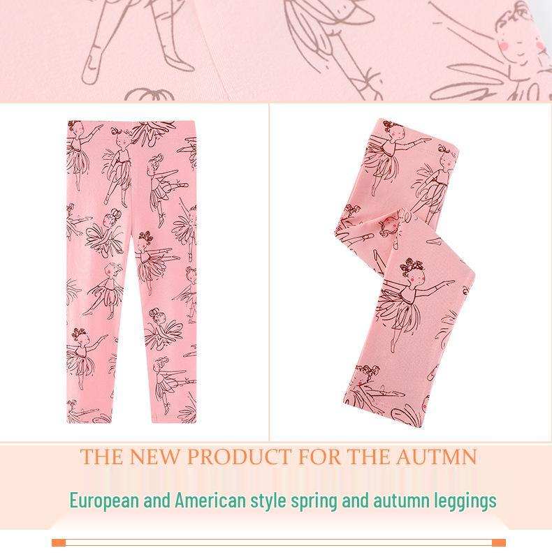 Spring/Summer Children's Shark Print Yoga Pants - Girls' Lightweight Patterned Dance Leggings