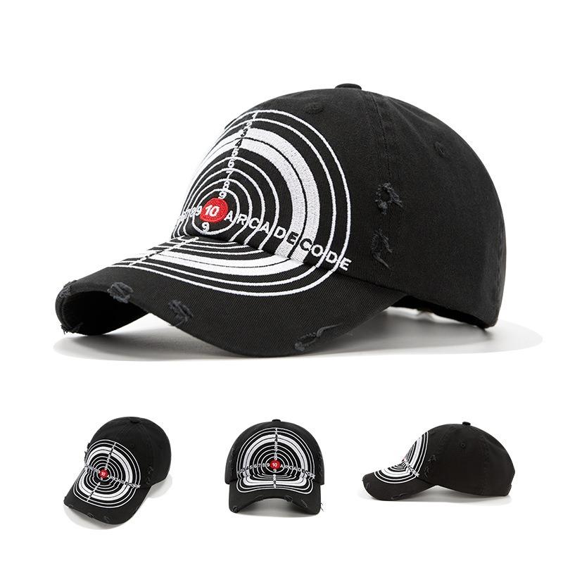 Heavy industry old camouflage bullseye baseball cap female personality street hip hop big head circumference deepened cap male trend