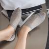 Dámské pruhované lodičkové ponožky jednobarevné retro ponožky Dámské prodyšné neviditelné ponožky 1/4 páru