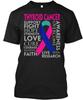 Thyroid Cancer Awareness - Support Fight Hope Strength TTshirt Made In USA S-5XL