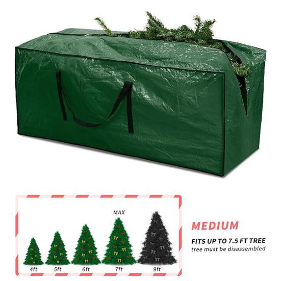 Christmas Tree Storage Bag Generous Capacity Waterproof Dustproof Reinforced Tear-Resistant PE Woven Tree Storage Organizer