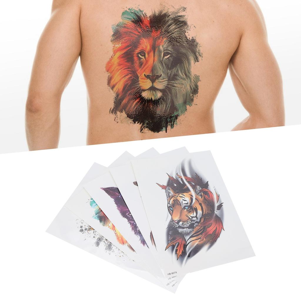 5Pcs Half Arm Temporary Tattoo Sticker Waterproof Long Lasting Tattoo Stickers for Men