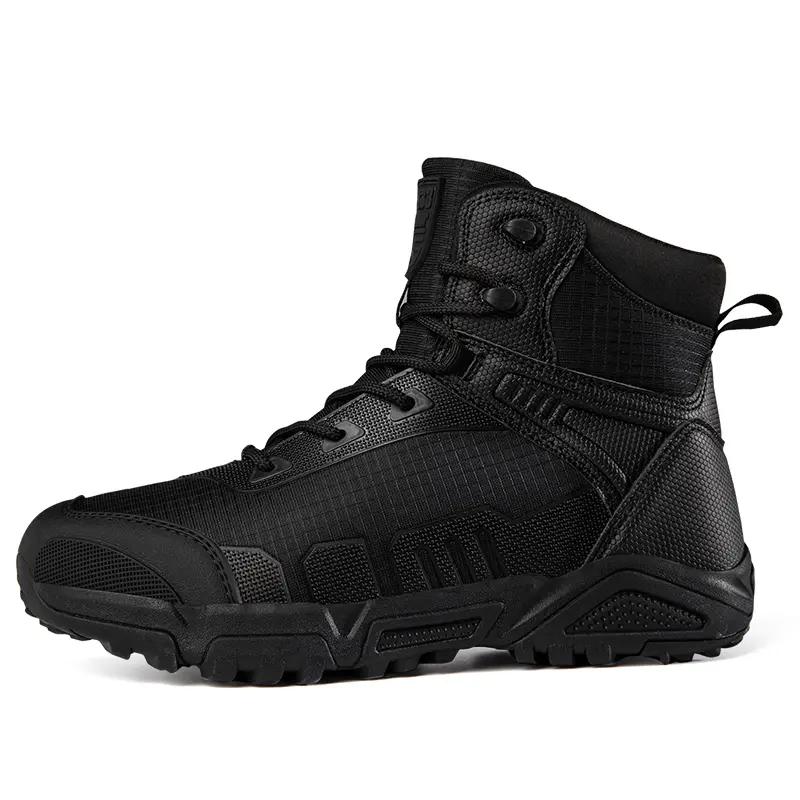 Breathable Desert Hiking Boots Mens High Top Outdoor Climbing Army Shoes Lightweight Tactical Combat Boots Anti-locking