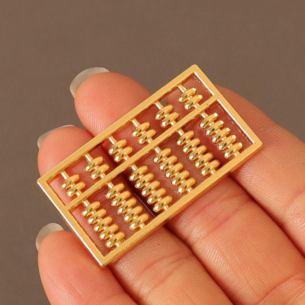 Ruyi Copper Coin Abacus Model 1:6 1:12 Dollhouse Miniature Gold Bars Coin For Doll House Decor Kids Pretend Play Gift Toys