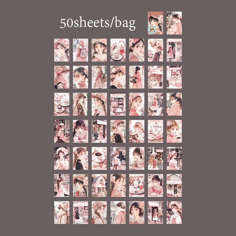 40 listů/sáček Zápisník Kawaii Dívčí Pozadí Sáček Hlava Kniha Příručka Papírnictví DIY Ručně vyráběné & Scrapbook Deník Dekorace