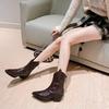 Fashion Autumn Vintage Women Chelsea Boots Fashion Slip On Shoes Ladies Elegant Thick Heel Mordern Short Booties