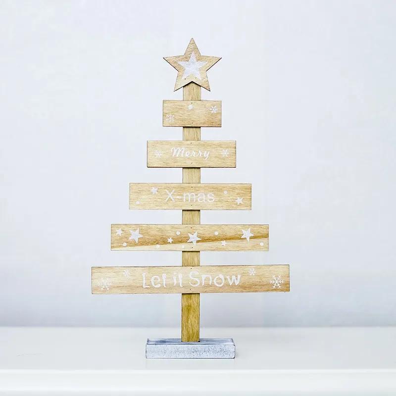 

Christmas Mini Wooden Merry Christmas Tree Home Desk Table Decor Pendants Xmas Tree Ornaments Christmas Decor Happy New Year Other жовтий