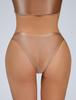 Maeau Brazilian Glossy Sexy Size L Women's Butt-Shaping T-Back Panties, Style, Underwear, Low-Rise Panties, Comfortable, Breathable, Seamless, Sheer,
