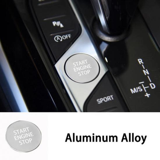 Silver Aluminum Alloy Car Engine Start Stop Button Cover Trim For BMW 3 G20 19+