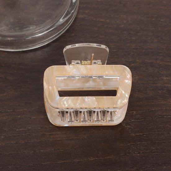 Hair Claw Hollow Square Design Back Head Hair Clip Anti-slip Teeth Strong Grip Shower Hair Clamp Versatile Hair Accessory
