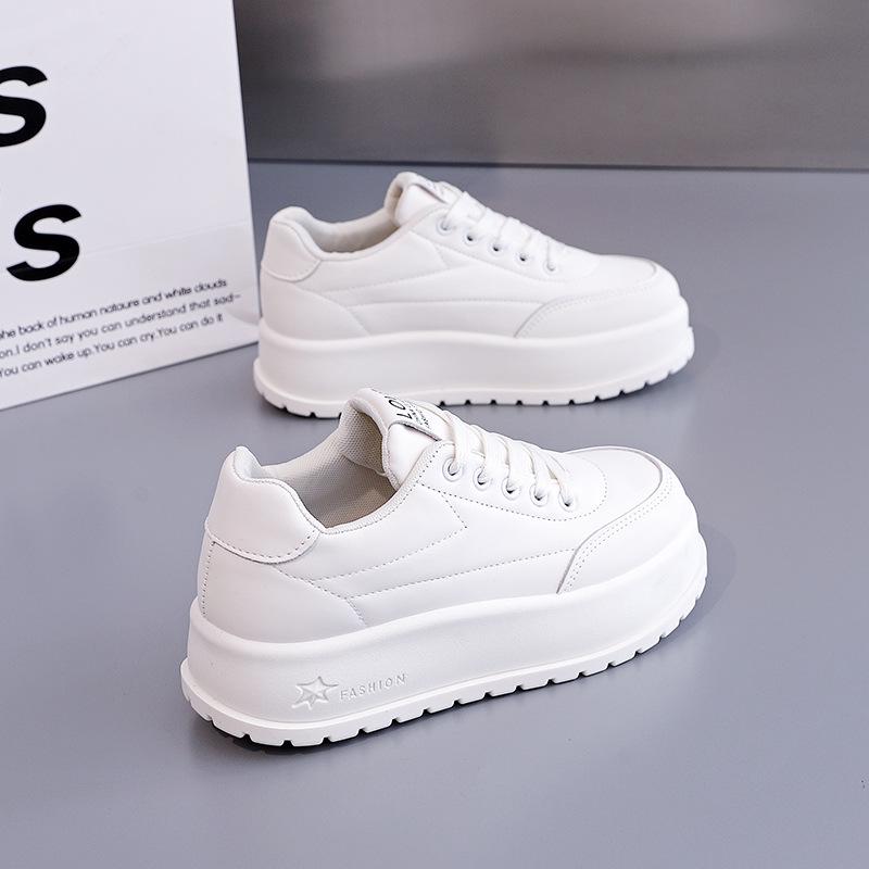 

2025 Новые Весенние Женские Холщовые Туфли на Толстой Подошве - Увеличивающие Рост, Нескользящие, Повседневные Кроссовки на Мягкой Подошве (2812-1) 39 кремовый/белый