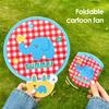 Cartoon Folding Round Fan with Photography Reflector Portable Lightweight Pocket Size Outdoor Travel Camping Summer Handheld Fan