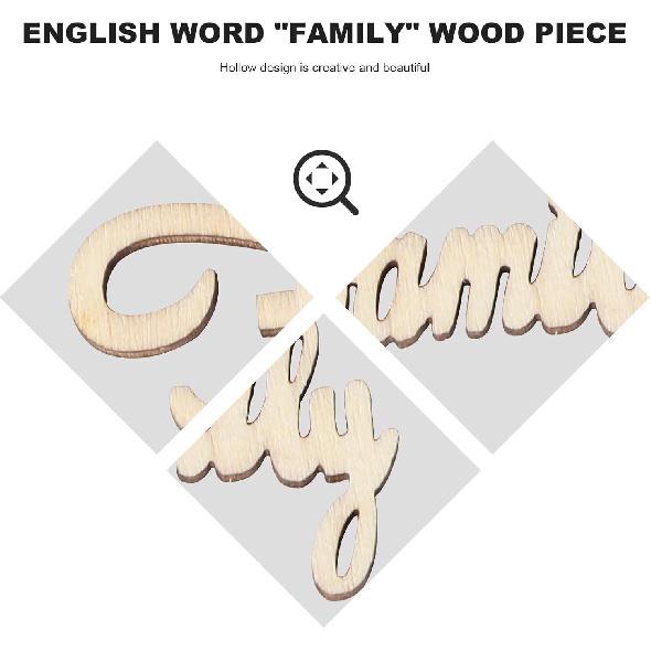 Amosfun 2x1.1'' Wedding Wooden Cutouts Mini Family Wooden Slices Embellishments for DIY Craft Decorations 15pcs