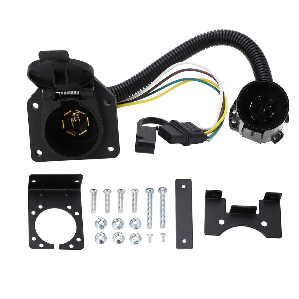 Trailer Wiring Adapter Connector Kit 4 Pin Flat to 7 Pin Waterproof Double Outputs Universal  For Commercial Vehicles