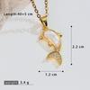 Ocean Style Zirconia Whale & Dolphin Pendant Necklace for Women - Trendy Clavicle Chain